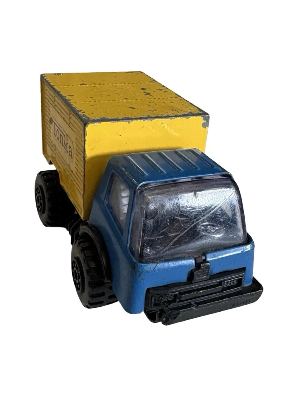 Vintage Tonka Box Truck Yellow And Blue Made In Japan 4 Inches